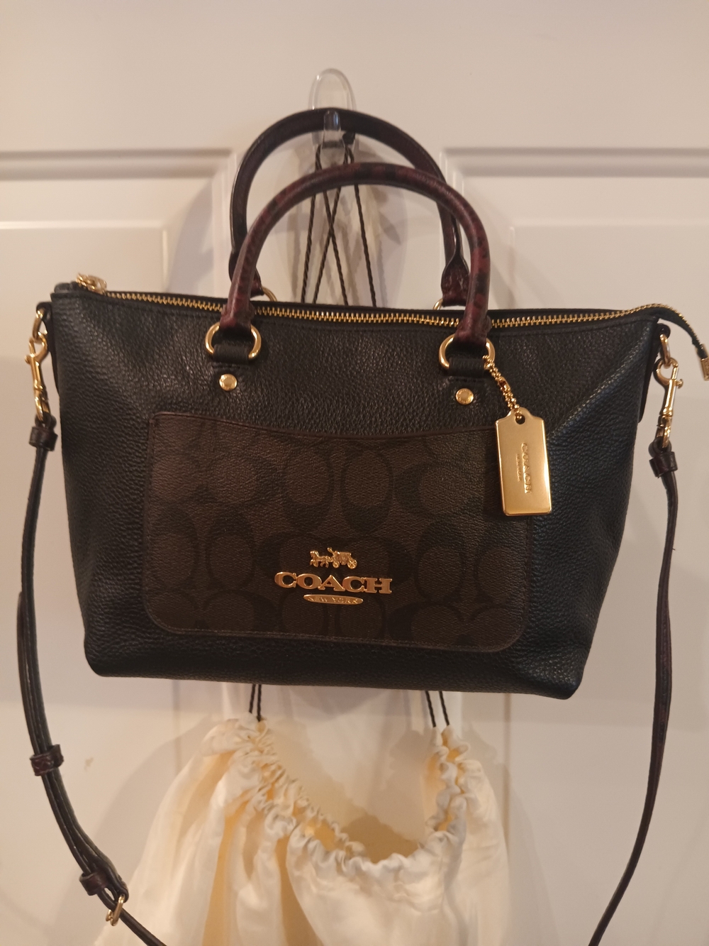 Coach Signature Mini Emma Python Handbag Crossbody - Picture 6 of 6